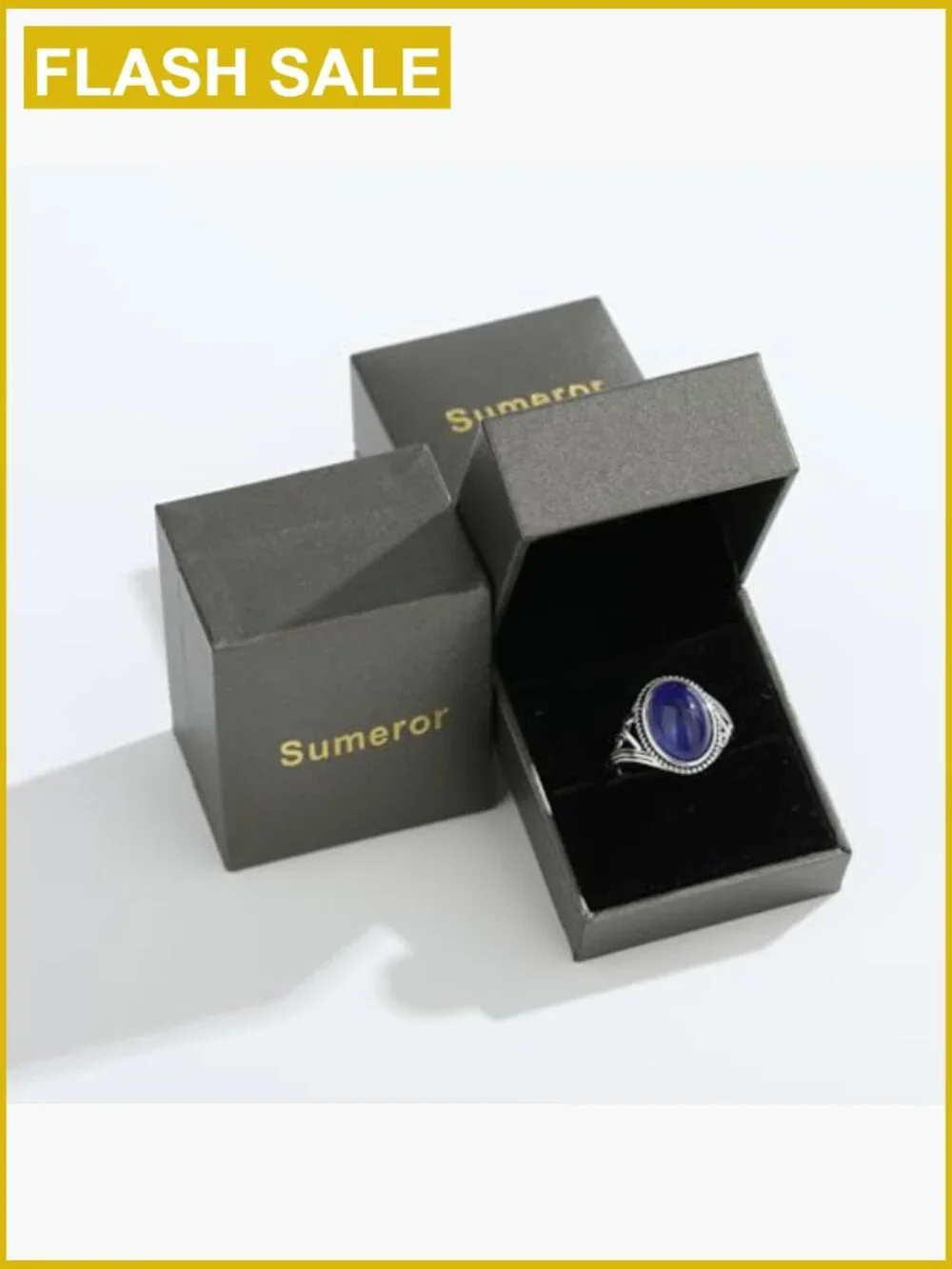 Adjustable Black Onyx Statement Ring, Oval & Marquise Solitaire in 925 Sterling